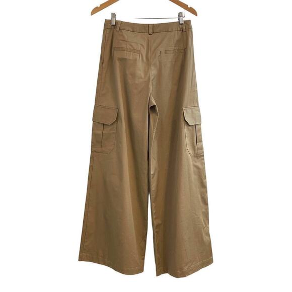 Anthropologie x Du Paradis Pleated Wide-Leg Cargo Pants Beige Size Small New - Picture 9 of 11